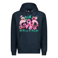 Navy with god all things are possible Premium Hoodie - BarkalooDesign