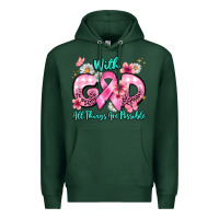 Sports Green with god all things are possible Premium Hoodie - BarkalooDesign