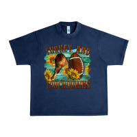 Navy Turkey And Touchdowns Urban Heavy Tee - LillyAllenDesigns