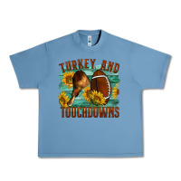 Pebble Blue Turkey And Touchdowns Urban Heavy Tee - LillyAllenDesigns
