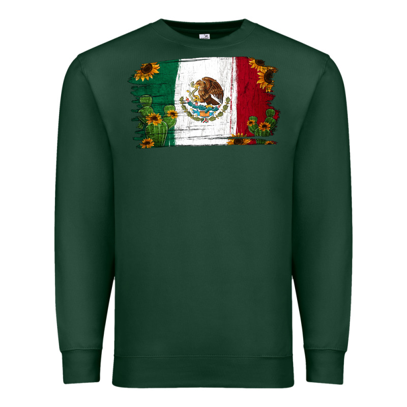 Cactus Sunflower Mexican Flag Premium Sweatshirt by Jasminsmagicworld | Teevron