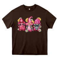 Chocolate Brown breast cancer gnomes Heavy Core Tee - FaDigitalArtStudio