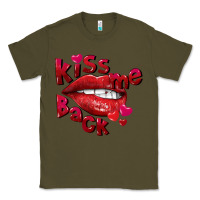 Army Green Kiss me back Valentine's Day Classic Tee - FaDigitalArtStudio