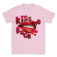 Bubblegum Pink Kiss me back Valentine's Day Classic Tee - FaDigitalArtStudio