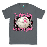 Charcoal Heather in october we wear pink volleyball Classic Tee - BarkalooDesign