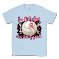 Dusty Blue in october we wear pink volleyball Classic Tee - BarkalooDesign