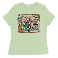 Matcha Teacher life leopard frame Ladies Tee - LillyAllenDesigns