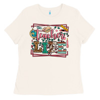 Bone Teacher life leopard frame Ladies Tee - LillyAllenDesigns