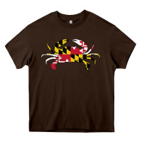 Chocolate Brown Maryland Crab State Pride Flag Heavy Core Tee - maiPhamDesign