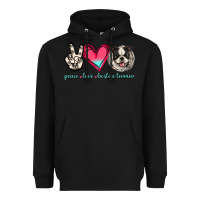 Black Peace Love Boston Terrier Heavyweight Hoodie - Jasminsmagicworld