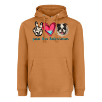 Meerkat Peace Love Boston Terrier Heavyweight Hoodie - Jasminsmagicworld