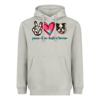 Moon Dust Peace Love Boston Terrier Heavyweight Hoodie - Jasminsmagicworld