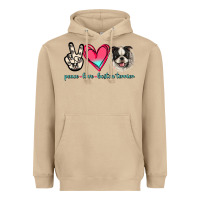 Mushroom Peace Love Boston Terrier Heavyweight Hoodie - Jasminsmagicworld
