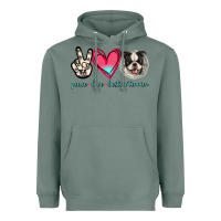 Sage Peace Love Boston Terrier Heavyweight Hoodie - Jasminsmagicworld