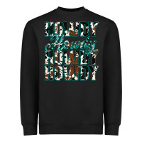 Black Howdy Cowhide Turquoise Heavyweight Sweatshirt - Jasminsmagicworld