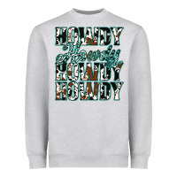 Heather Grey Howdy Cowhide Turquoise Heavyweight Sweatshirt - Jasminsmagicworld