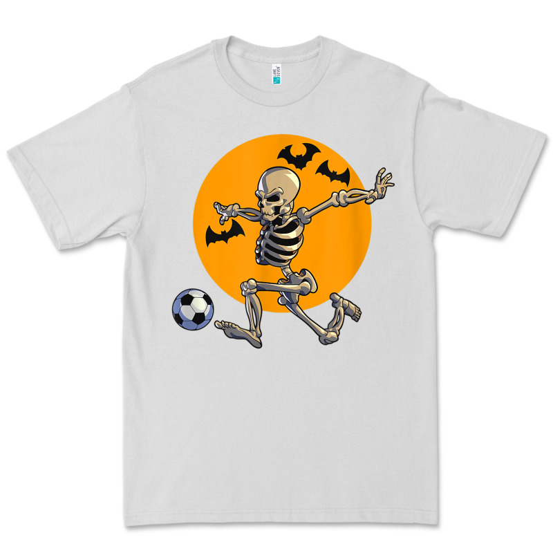 Skeleton Soccer Player Funny Halloween Blood Moon Premium Tee by DesignPulse | Teevron