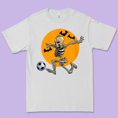 Skeleton Soccer Player Funny Halloween Blood Moon Premium Tee Designed By Designpulse