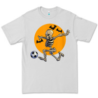Dove Grey skeleton soccer player funny halloween blood moon Premium Tee - DesignPulse