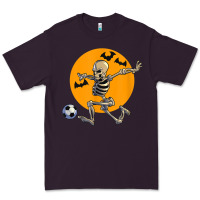 Plum skeleton soccer player funny halloween blood moon Premium Tee - DesignPulse
