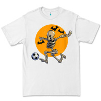 White skeleton soccer player funny halloween blood moon Premium Tee - DesignPulse