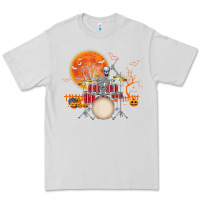 Dove Grey Skeleton Drummer Halloween Costume Playing Drums Mens Boys Premium Tee - DesignPulse