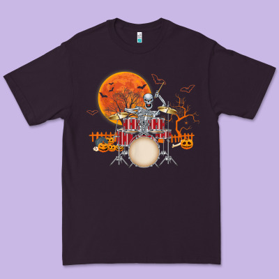 Skeleton Drummer Halloween Costume Playing Drums Mens Boys Premium Tee Designed By Designpulse