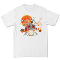 White Skeleton Drummer Halloween Costume Playing Drums Mens Boys Premium Tee - DesignPulse