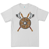 Dove Grey renaissance fair faire festival medieval theme axe shield Premium Tee - DesignPulse