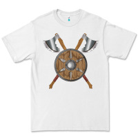 White renaissance fair faire festival medieval theme axe shield Premium Tee - DesignPulse