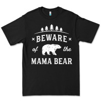 Black beware mama bear mom protect strong mother graphic clip art t shirt Premium Tee - DesignPulse