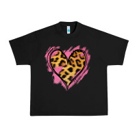 Black Leopard Pink Glitter Heart Urban Heavy Tee - Jasminsmagicworld
