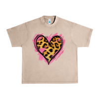 French Oak Leopard Pink Glitter Heart Urban Heavy Tee - Jasminsmagicworld