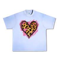 Grape Ice Leopard Pink Glitter Heart Urban Heavy Tee - Jasminsmagicworld