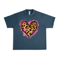 Midnight Navy Leopard Pink Glitter Heart Urban Heavy Tee - Jasminsmagicworld