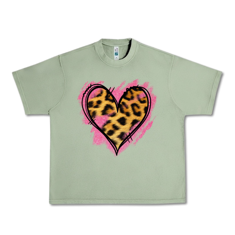 Leopard Pink Glitter Heart Urban Heavy Tee by Jasminsmagicworld | Teevron