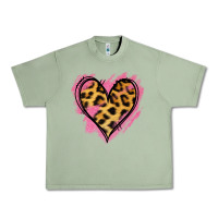 Oil Green Leopard Pink Glitter Heart Urban Heavy Tee - Jasminsmagicworld