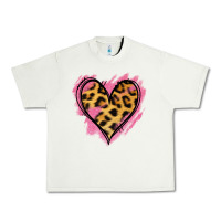 Pistachio Leopard Pink Glitter Heart Urban Heavy Tee - Jasminsmagicworld