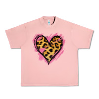 Salmon Leopard Pink Glitter Heart Urban Heavy Tee - Jasminsmagicworld