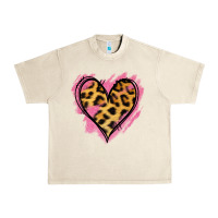 Sandshell Leopard Pink Glitter Heart Urban Heavy Tee - Jasminsmagicworld