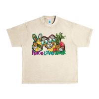Sandshell Peace Love Summer Urban Heavy Tee - CowhideDigitalArt