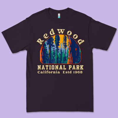 Redwood National Park California Retro Vintage Cam Premium Tee Designed By Designpulse