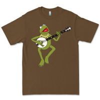 Cacao Kermit playing the banjo Classic Premium Tee - DesignPulse