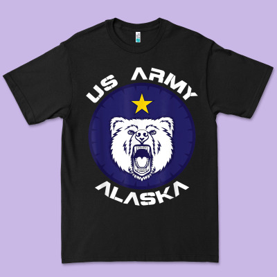 Us Army Alaska Polar Bear Patch T Shirt Premium Tee Designed By Designpulse