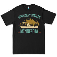 Black retro boundary waters canoe minnesota Premium Tee - DesignPulse