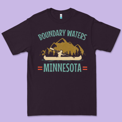 Retro Boundary Waters Canoe Minnesota Premium Tee Designed By Designpulse