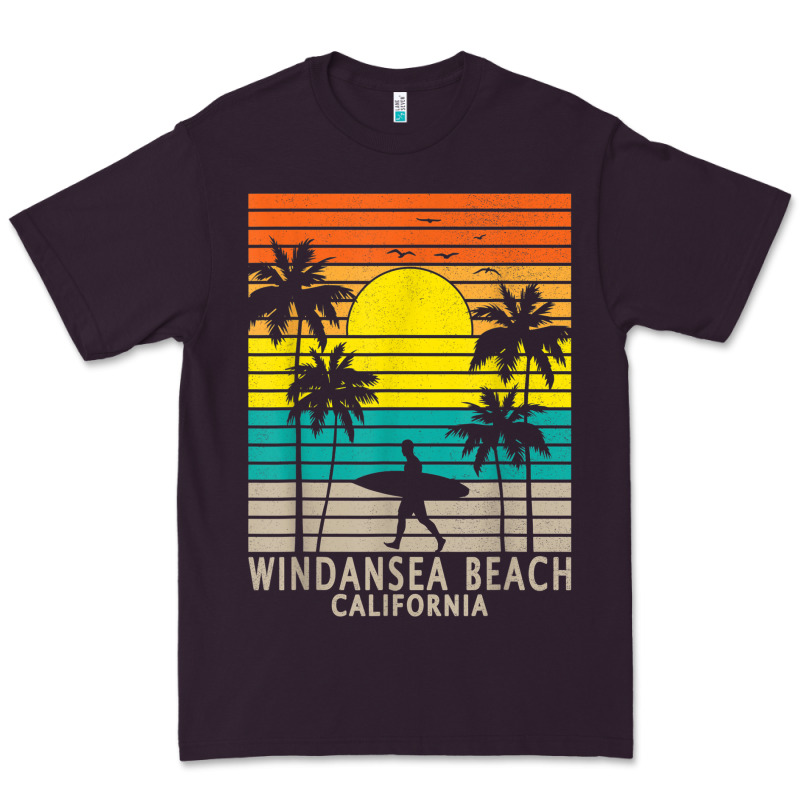 Windansea Beach California Ca Surfer Surfing Surf Palm Tree Premium Tee by DesignPulse | Teevron