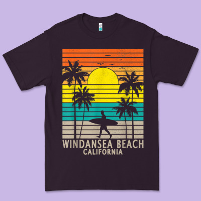 Windansea Beach California Ca Surfer Surfing Surf Palm Tree Premium Tee Designed By Designpulse