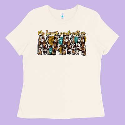 My Favorite Peoplle Call Me Mama Ladies Tee Designed By Cowhidedigitalart