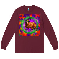 Burgundy halloween red angus bull Long Sleeve Tee - LillyAllenDesigns